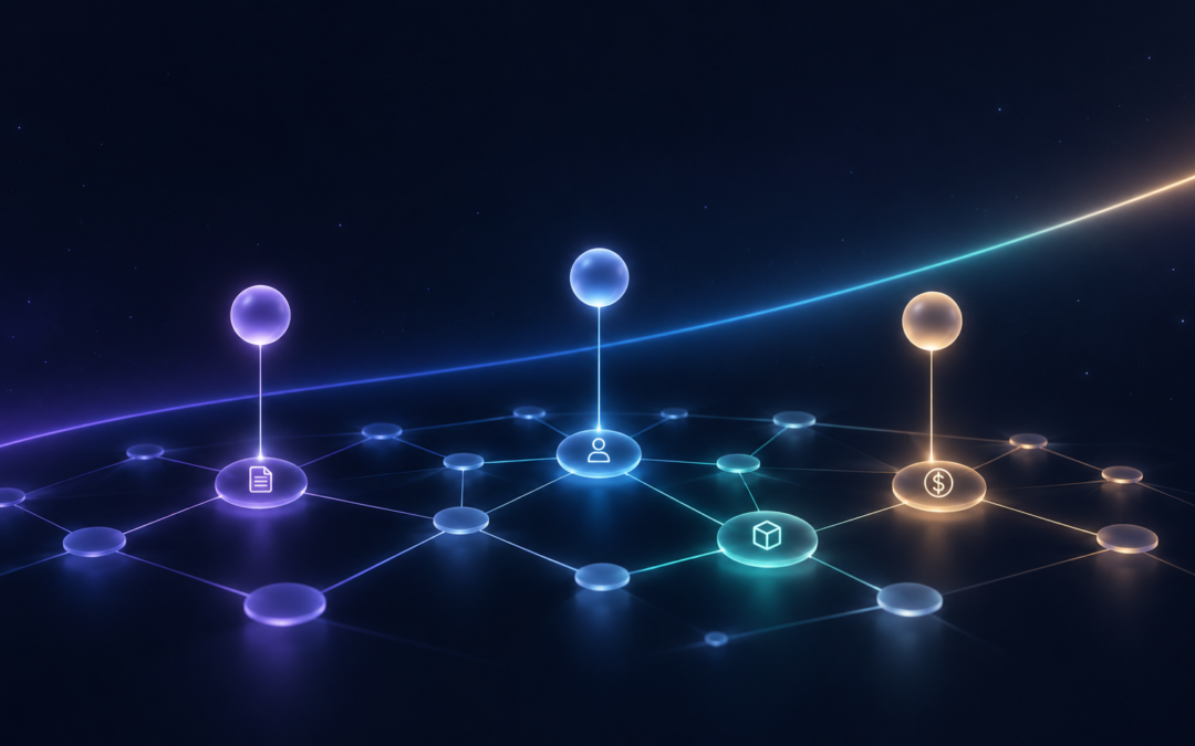 Three agents illuminate a business network; image by TW with some help from Claude and ChatGPT